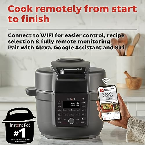 Instant Pot 6.5 Quart Duo Crisp Ultimate Lid with WIFI, 13-in-1 Air Fryer and Pressure Cooker Combo, Sauté, Slow Cook, Bake, Steam, Warm, Roast, Dehydrate, Sous Vide, & More, Includes App with Recipes - My Kitchen Products