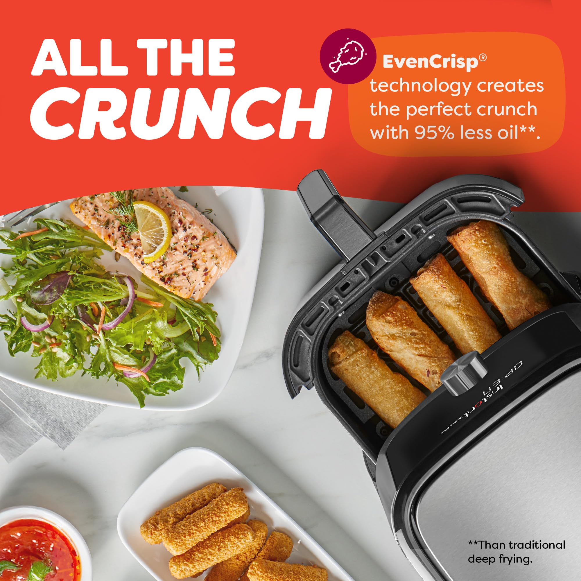 Instant Pot 6QT VORTEX Plus Air Fryer, 6-in-1, Air Fry, Broil, Dehydrate, Crisp, Roast, Reheat, Bake, Dishwasher-Safe Airfryer basket, from the Makers of Instant Pot, Stainless Steel - My Kitchen Products