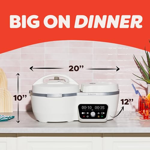 Instant Pot Dual Action 8‑in‑1 Multi-Cooker with Serve Together™ Smart Timing, 4Qt Pressure Cooker & 2Qt Rice Cooker, Cook Mains & Sides Together, Fast Cooking, PFAS-Free Pot*, Sauté, Slow Cook & More - My Kitchen Products
