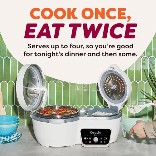 Instant Pot Dual Action 8‑in‑1 Multi-Cooker with Serve Together™ Smart Timing, 4Qt Pressure Cooker & 2Qt Rice Cooker, Cook Mains & Sides Together, Fast Cooking, PFAS-Free Pot*, Sauté, Slow Cook & More - My Kitchen Products