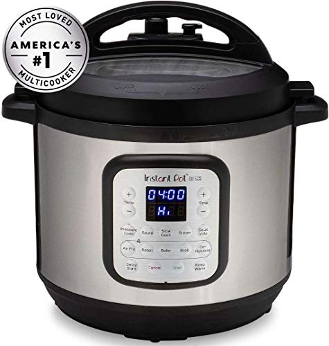 Instant Pot Duo Crisp 11-in-1 Air Fryer and Electric Pressure Cooker Combo with Multicooker Lids that Fries, Steams, Slow Cooks, Dehydrates,Free App With Over 800 Recipes, Black/Stainless Steel, 8QT - My Kitchen Products