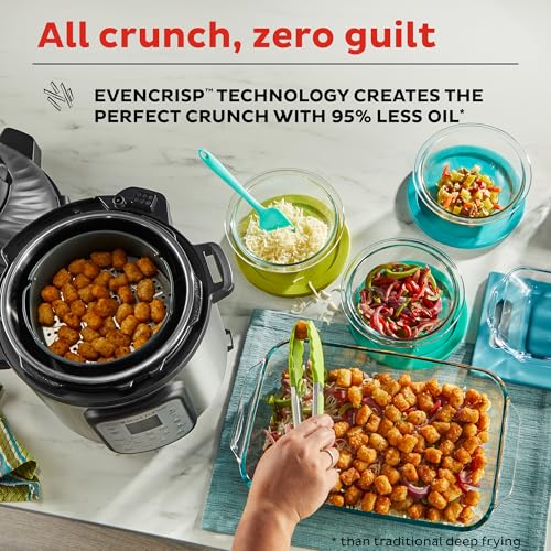 Instant Pot Duo Crisp 11-in-1 Air Fryer and Electric Pressure Cooker Combo with Multicooker Lids that Fries, Steams, Slow Cooks, Dehydrates,Free App With Over 800 Recipes, Black/Stainless Steel, 8QT - My Kitchen Products
