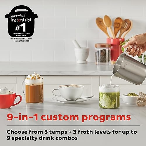 Instant Pot Instant MagicFroth 9-in-1 Electric Milk Steamer and Frother, 17oz Stainless Steel Pitcher, Hot and Cold Foam Maker and Milk Warmer for Lattes, Cappuccinos, Macchiato - My Kitchen Products