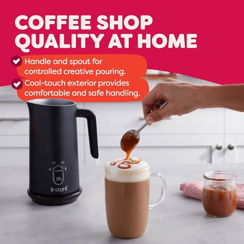 Instant Pot Milk Frother, 4-in-1 Electric Milk Steamer, 10oz/295ml Automatic Hot and Cold Foam Maker and Milk Warmer for Latte, Cappuccinos, Macchiato, From the Makers of Instant 500W, Black - My Kitchen Products