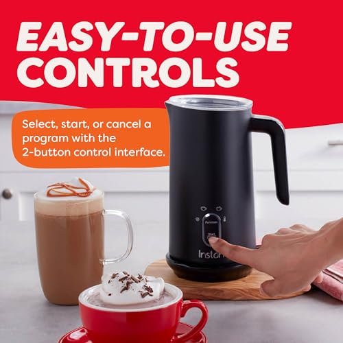 Instant Pot Milk Frother, 4-in-1 Electric Milk Steamer, 10oz/295ml Automatic Hot and Cold Foam Maker and Milk Warmer for Latte, Cappuccinos, Macchiato, From the Makers of Instant 500W, Black - My Kitchen Products