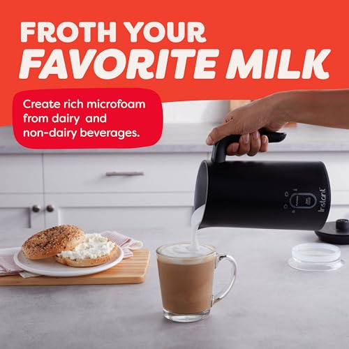 Instant Pot Milk Frother, 4-in-1 Electric Milk Steamer, 10oz/295ml Automatic Hot and Cold Foam Maker and Milk Warmer for Latte, Cappuccinos, Macchiato, From the Makers of Instant 500W, Black - My Kitchen Products
