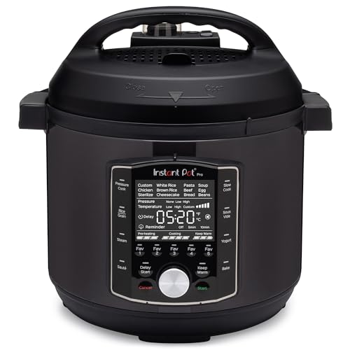 Instant Pot Pro 10-in-1 Pressure Cooker, Slow Cooker, Rice/Grain Cooker, Steamer, Sauté, Sous Vide, Yogurt Maker, Sterilizer, and Warmer, Includes App With Over 800 Recipes, Black, 6 Quart - My Kitchen Products