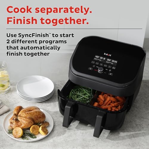 Instant Pot VersaZone 9QT Air Fryer,8-in-1 Functions with EvenCrisp Technology, Crisps,Broils, Bakes,Roasts, Dehydrates,Reheats at Same or Different Temperature, from the Makers of Instant Pot, Black - My Kitchen Products