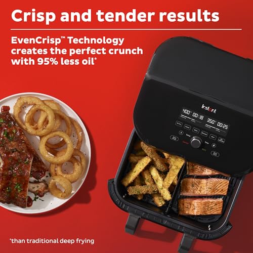 Instant Pot VersaZone 9QT Air Fryer,8-in-1 Functions with EvenCrisp Technology, Crisps,Broils, Bakes,Roasts, Dehydrates,Reheats at Same or Different Temperature, from the Makers of Instant Pot, Black - My Kitchen Products