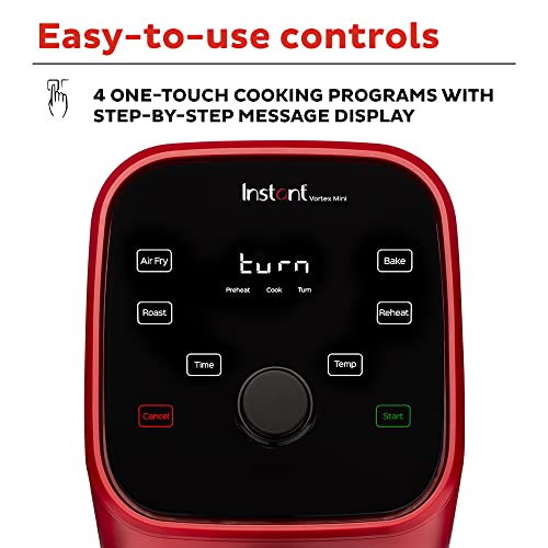 Instant Pot Vortex 2QT Mini Air Fryer, Small Air fryer that Crisps,Reheats,Bakes,Roasts for Quick Easy Meals,Includes over 100 In-App Recipes, is Dishwasher-Safe, from the Makers of Instant Pot, Red - My Kitchen Products