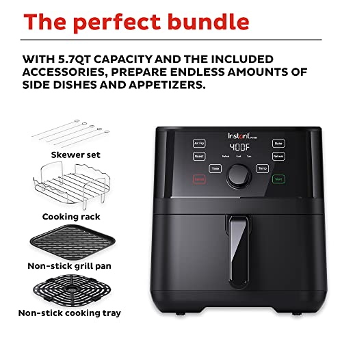 Instant Pot Vortex 5.7QT Air Fryer With Accessories, Custom Smart Cooking Programs, 4-in-1 Functions that Crisps, Roasts, Bakes and Reheats, 100+ In-App Recipes, from the Makers of Instant Pot, Black - My Kitchen Products