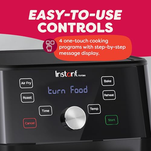 Instant Pot Vortex 6QT XL Air Fryer, 4-in-1 Functions that Crisps, Roasts, Reheats, Bakes for Quick Easy Meals, 100+ In-App Recipes, is Dishwasher-Safe, from the Makers of Instant Pot, Black - My Kitchen Products