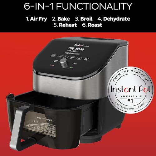 Instant Pot Vortex Plus 6QT Air Fryer with Odor Erase Technology,6-in-1 Functions that Crisps,Roasts, Broils,Dehydrates, Bakes & Reheats, 100+In-App Recipes, from the Makers of Instant Pot,1700W,Black - My Kitchen Products