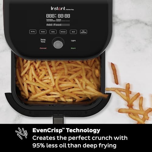 Instant Pot Vortex Plus 6QT Air Fryer with Odor Erase Technology,6-in-1 Functions that Crisps,Roasts, Broils,Dehydrates, Bakes & Reheats, 100+In-App Recipes, from the Makers of Instant Pot,1700W,Black - My Kitchen Products