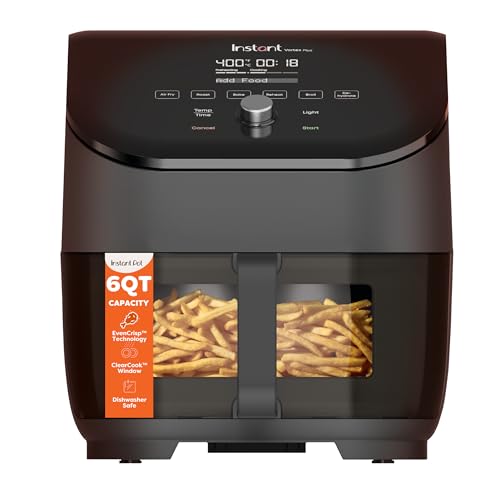 Instant Pot Vortex Plus 6QT ClearCook Air Fryer, Clear Windows, Custom Program Options, 6-in-1 Functions, Crisps, Broils, Roasts, Dehydrates, Bakes, Reheats, from the Makers of Instant Pot, Black - My Kitchen Products