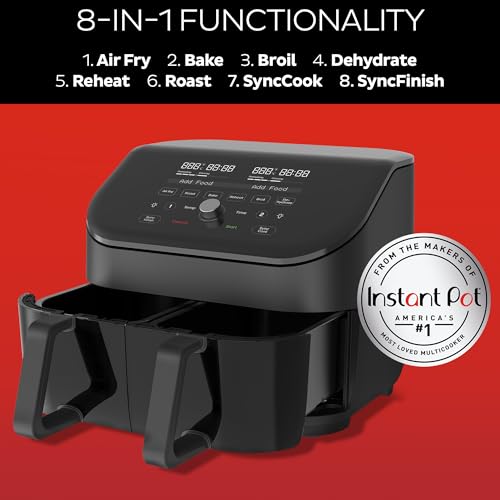 Instant Pot Vortex Plus XL 8QT ClearCook Air Fryer, Clear Windows, Custom Programming, 8-in-1 Functions that Crisps, Broils, Roasts, Dehydrates, Bakes, Reheats, from the Makers of Instant Pot, Black - My Kitchen Products