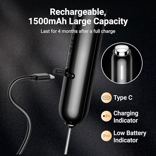 InstaWhisk Milk Frother with Variable Speed, Rechargeable Coffee Frother Wand with Detachable Double Whisk, Drink Mixer Handheld Electric Stirrer for Latte, Cappuccino, Matcha, Almond Milk, Protein - My Kitchen Products