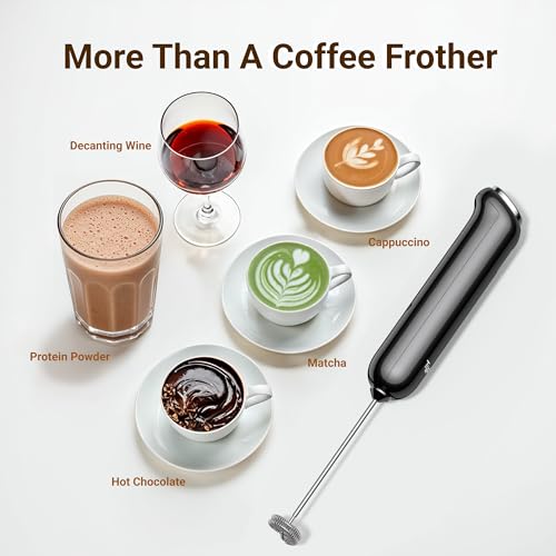 InstaWhisk Milk Frother with Variable Speed, Rechargeable Coffee Frother Wand with Detachable Double Whisk, Drink Mixer Handheld Electric Stirrer for Latte, Cappuccino, Matcha, Almond Milk, Protein - My Kitchen Products