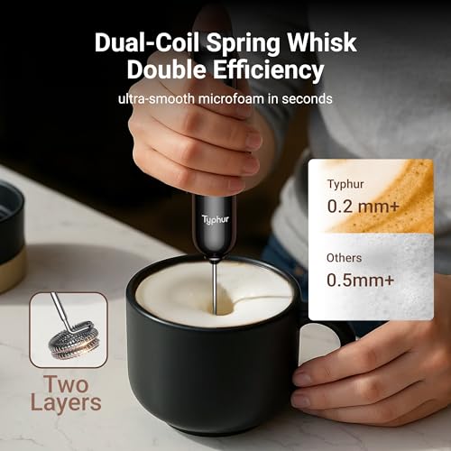 InstaWhisk Milk Frother with Variable Speed, Rechargeable Coffee Frother Wand with Detachable Double Whisk, Drink Mixer Handheld Electric Stirrer for Latte, Cappuccino, Matcha, Almond Milk, Protein - My Kitchen Products
