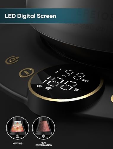 INTASTING Gooseneck Electric Kettle with ±1℉ Temperature Control for Pour Over Coffee & Tea, Quick Heating, BPA-Free Stainless Steel, Built-in Brew Timer, 1500W/0.9L (Ebony Black) - My Kitchen Products