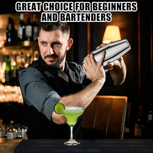 IOV Cocktail Shaker, 24 oz Martini Shaker, Drink Mixer with Built-in Strainer, Professional Stainless Steel Margarita Alcohol Shakers with Cocktail Recipe Guide, Bartender Kit Gifts - My Kitchen Products