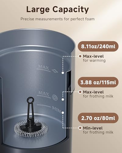 IPX6 Waterproof Electric Milk Frother and Steamer – 4-in-1 Coffee Frother for Hot & Cold Foam, Single-Button Control, Quick 80s Frothing - My Kitchen Products