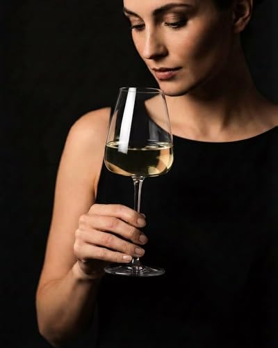 iridisenti Hand-Blown 18OZ Crystal Wine Glasses Set of 4, Lead-Free Crystal Glasses with Unique Bottom Design for Red, White Wine, 530ml - My Kitchen Products