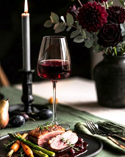 iridisenti Hand-Blown 18OZ Crystal Wine Glasses Set of 4, Lead-Free Crystal Glasses with Unique Bottom Design for Red, White Wine, 530ml - My Kitchen Products