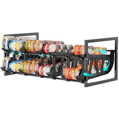 iSPECLE Expandable Can Organizer for Pantry, Large Capacity 60 Cans Can Storage Organizer Pantry