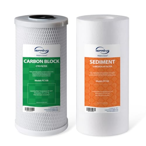 iSpring F2WGB21B Whole House 4.5"x10" Water Filtration High Capacity Sediment and CTO Carbon Block Water Filter Replacement Cartridge Pack Set, Model: WGB21B - My Kitchen Products