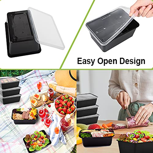 IUMÉ 50-Pack Meal Prep Containers, 26 OZ Microwavable Reusable Food Containers with Lids for Food Prepping, Disposable Lunch Boxes, Plastic Food Boxes- Stackable, Freezer Dishwasher Healthy - My Kitchen Products