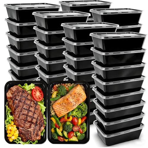 IUMÉ 50-Pack Meal Prep Containers, 26 OZ Microwavable Reusable Food Containers with Lids for Food Prepping, Disposable Lunch Boxes, Plastic Food Boxes- Stackable, Freezer Dishwasher Healthy - My Kitchen Products