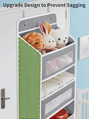 JARLINK Over The Door Organizer Storage, 5 Shelf Hanging Door Organizer with 5 Large Capacity Pockets, Anti Tilt 44 lb Load Behind Door Storage for Bedroom, Bathroom, Pantry, Nursery, (Grey) - My Kitchen Products