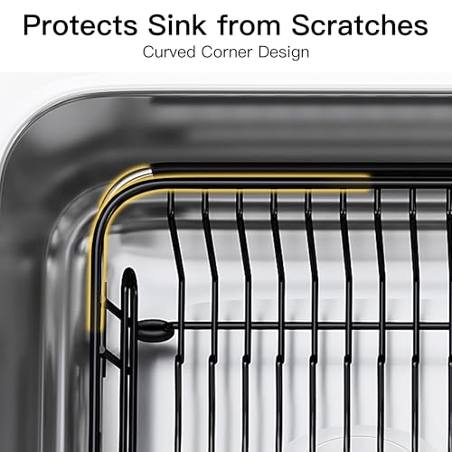 JASIWAY Black Dish Drying Rack in Sink with Utensil Holder, RV, Apartment - My Kitchen Products
