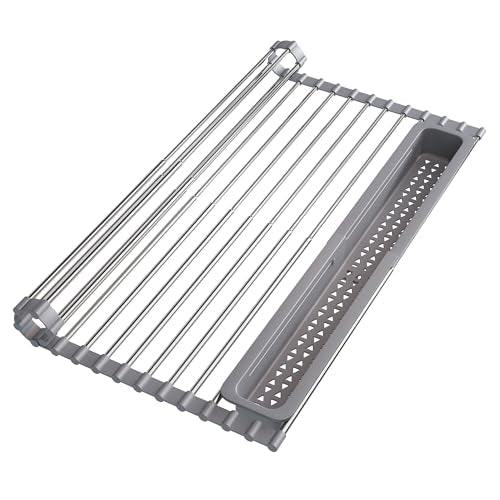 JASIWAY Roll Up Dish Drying Rack for Kitchen Sink with Utensil Holder - My Kitchen Products