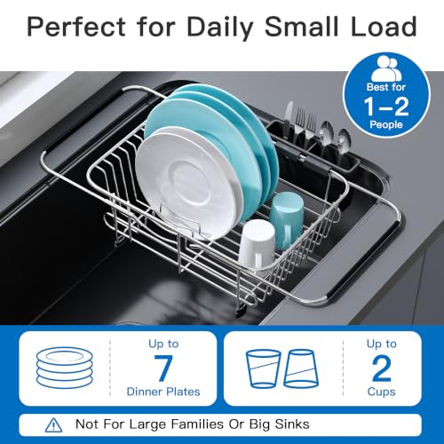 JASIWAY Sink Small Dish Drying Rack with Utensil Holder, for RV, Apartment - My Kitchen Products