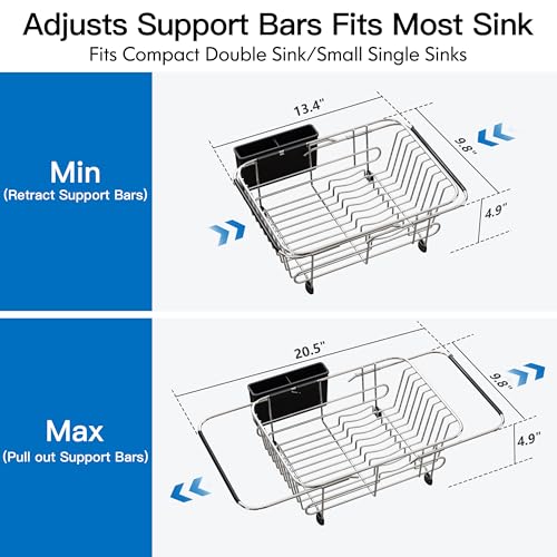 JASIWAY Sink Small Dish Drying Rack with Utensil Holder, for RV, Apartment - My Kitchen Products