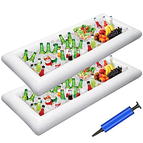 Jasonwell Inflatable Serving Bars Ice Buffet Salad Serving Trays Food Drink Holder Cooler Containers Indoor Outdoor BBQ