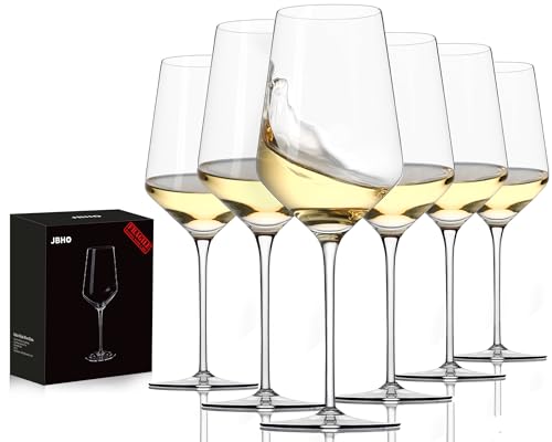 JBHO 17 oz Lead-Free Wine Glasses Set of 6, Hand Blown Durable Crystal Wine Glasses for Daily Use and Hosting
