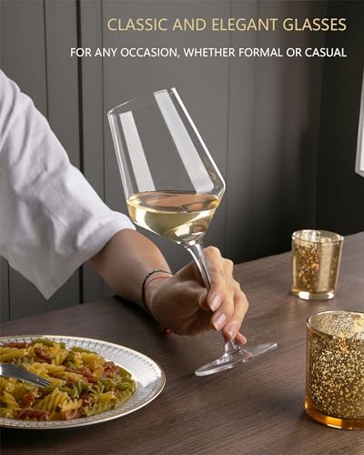 JBHO 17 oz Lead-Free Wine Glasses Set of 6, Hand Blown Durable Crystal Wine Glasses for Daily Use and Hosting Guests, Thin Rim for Serving Red and White Wine, Gift packing for any occasion - My Kitchen Products