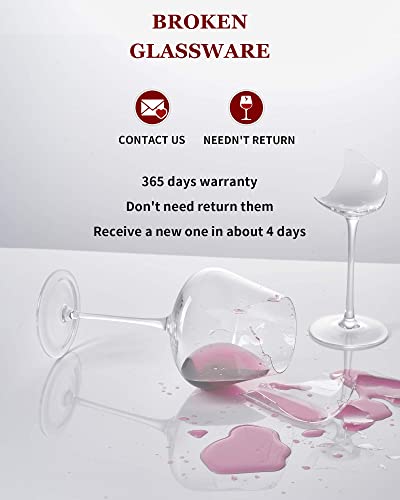 JBHO Hand Blown Italian Style Crystal Bordeaux Wine Glasses - Great Gift Packaging - Red Wine Glasses Lead-Free Premium Crystal Clear Glass - Set of 4-18 Ounce - My Kitchen Products