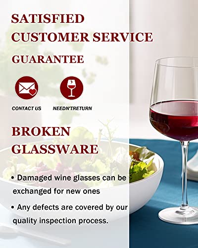 JBHO Hand Blown Italian Style Crystal White or Red Wine Glasses - Gift Packaging for Any Occasion - Lead-Free Premium Crystal Clear Glass - Set of 4-18 Ounce - My Kitchen Products