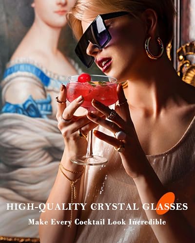 JBHO Martini Glasses, Crystal Coupe Glasses Set of 4, 10 Oz, Large and Fancy Cocktail Glasses, Hand-Blown Champagne Coupe Glasses for Espresso Martini, Manhattan as Bar Glassware or Mother's Gift - My Kitchen Products