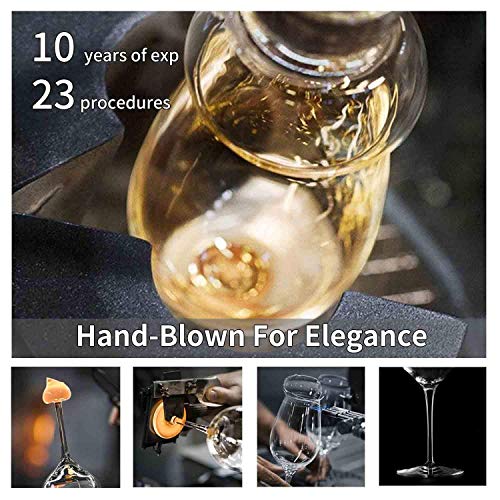 JBHO Set of 4-21 Ounce Hand Blown Italian Style Crystal Burgundy Wine Glasses - Lead-Free Premium Crystal Clear Glass - Gift-Box for any Occasion - My Kitchen Products
