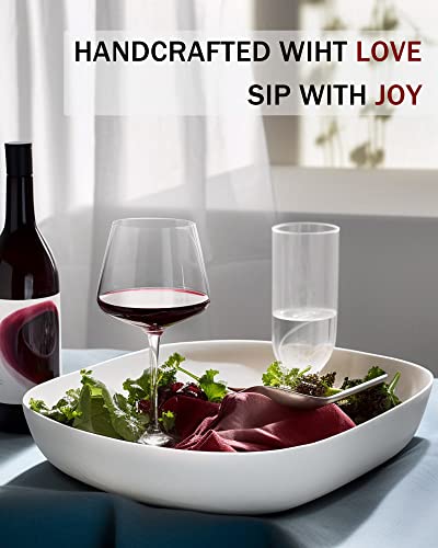 JBHO Set of 4-21 Ounce Hand Blown Italian Style Crystal Burgundy Wine Glasses - Lead-Free Premium Crystal Clear Glass - Gift-Box for any Occasion - My Kitchen Products
