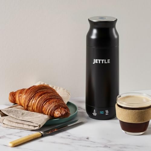 Jettle Electric Kettle - Travel Portable Heater for Coffee Tea Milk Soup - Stainless Steel Travel Water Boiler tea pot with Temperature Control - LED - Automatic Power Off - 450ml - Kitchen Appliance - My Kitchen Products