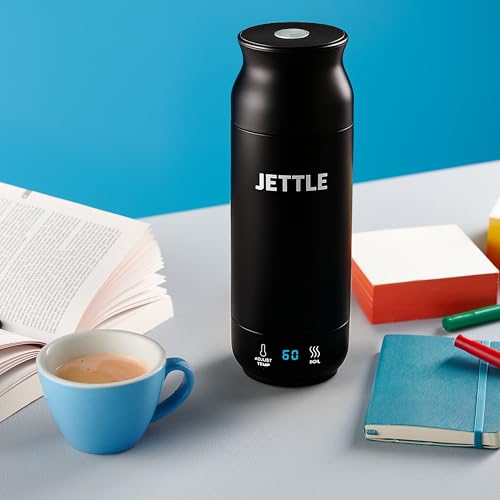 Jettle Electric Kettle - Travel Portable Heater for Coffee Tea Milk Soup - Stainless Steel Travel Water Boiler tea pot with Temperature Control - LED - Automatic Power Off - 450ml - Kitchen Appliance - My Kitchen Products