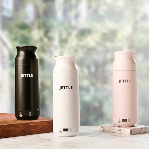 Jettle Electric Kettle - Travel Portable Heater for Coffee Tea Milk Soup - Stainless Steel Travel Water Boiler tea pot with Temperature Control - LED - Automatic Power Off - 450ml - Kitchen Appliance - My Kitchen Products