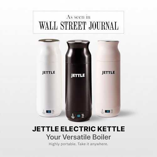 Jettle Electric Kettle - Travel Portable Heater for Coffee Tea Milk Soup - Stainless Steel Travel Water Boiler tea pot with Temperature Control - LED - Automatic Power Off - 450ml - Kitchen Appliance - My Kitchen Products