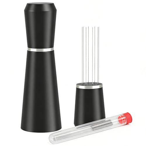 Jeymei WDT Espresso Distribution Tool,Espresso Whisk with 8 Extra 0.35mm 304 Stainless Steel Needles，Espresso Comb Tool for Barista Black Coffee Ground Stirrer - My Kitchen Products
